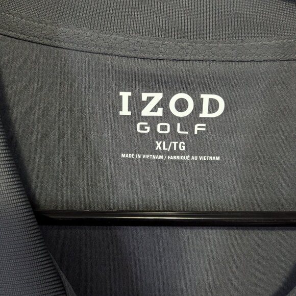 XL Grey Izod Golf Shirt with short sleeves - Picture 2 of 4